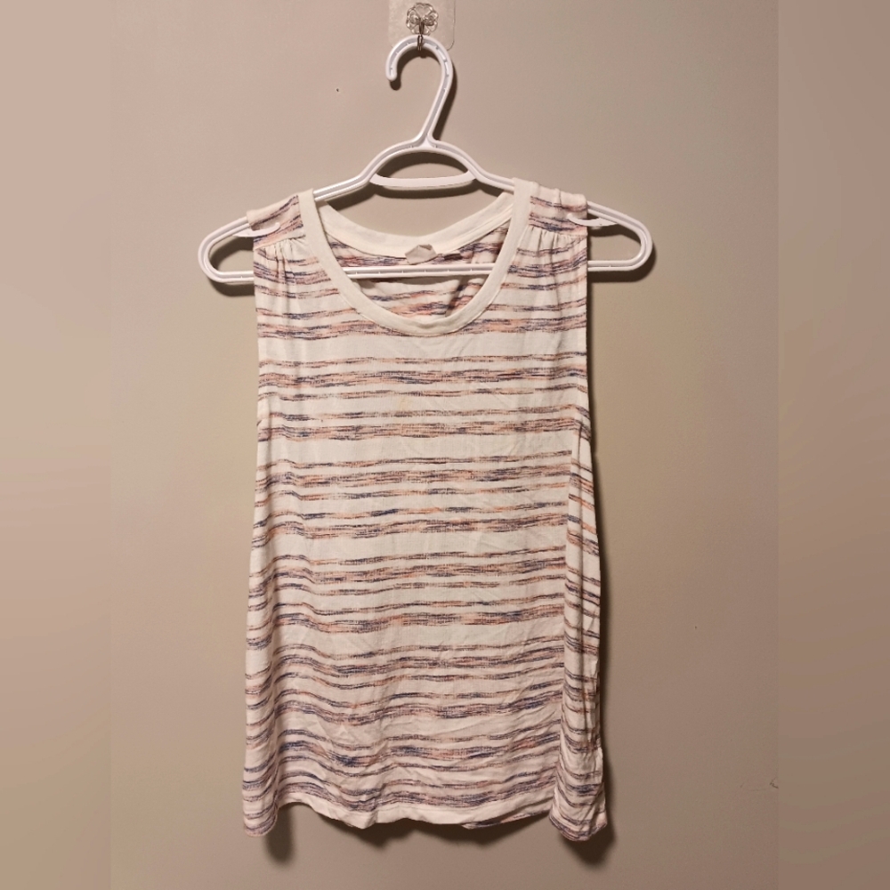 Striped White Gap Tank Top Size Sm